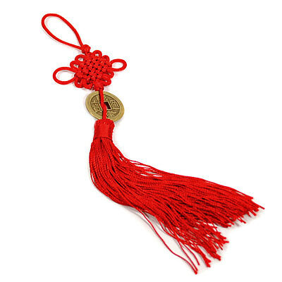 Feng Shui Fortune Coin Tassel Red Hanging Cure New Wealth Good Luck Prosperity