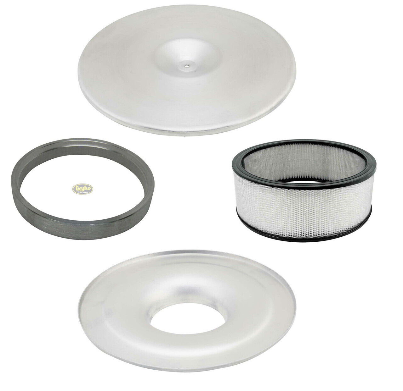Ultra Flow Flat Air Cleaner Top And Bottom Combo With Paper Air Filter And 1/2"
