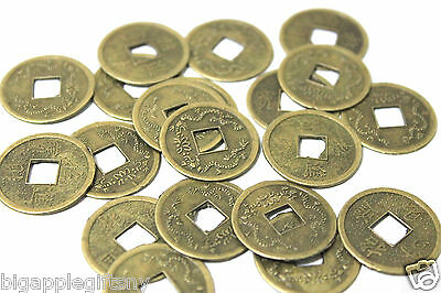 Lot Of 50 X Lucky Double Dragon  Feng Shui Coin For Good Luck  Protection 2.5cm