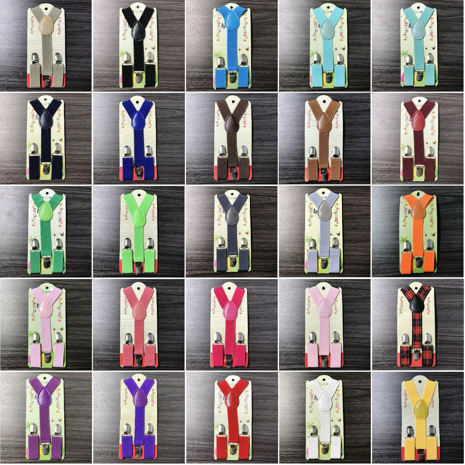 40+ Colors Y-back Elastic Suspenders For Baby Toddler Kids Boys Girls Us Seller