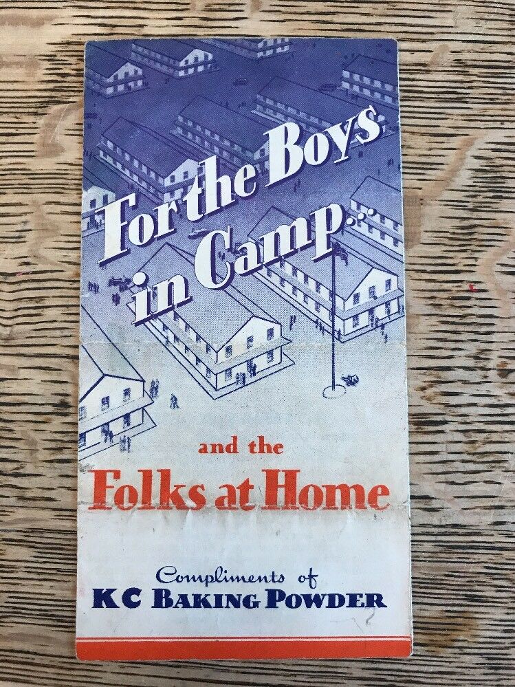 Vintage Brochure Kc Baking Powder "for The Boys In Camp" Wwii Service Insignia