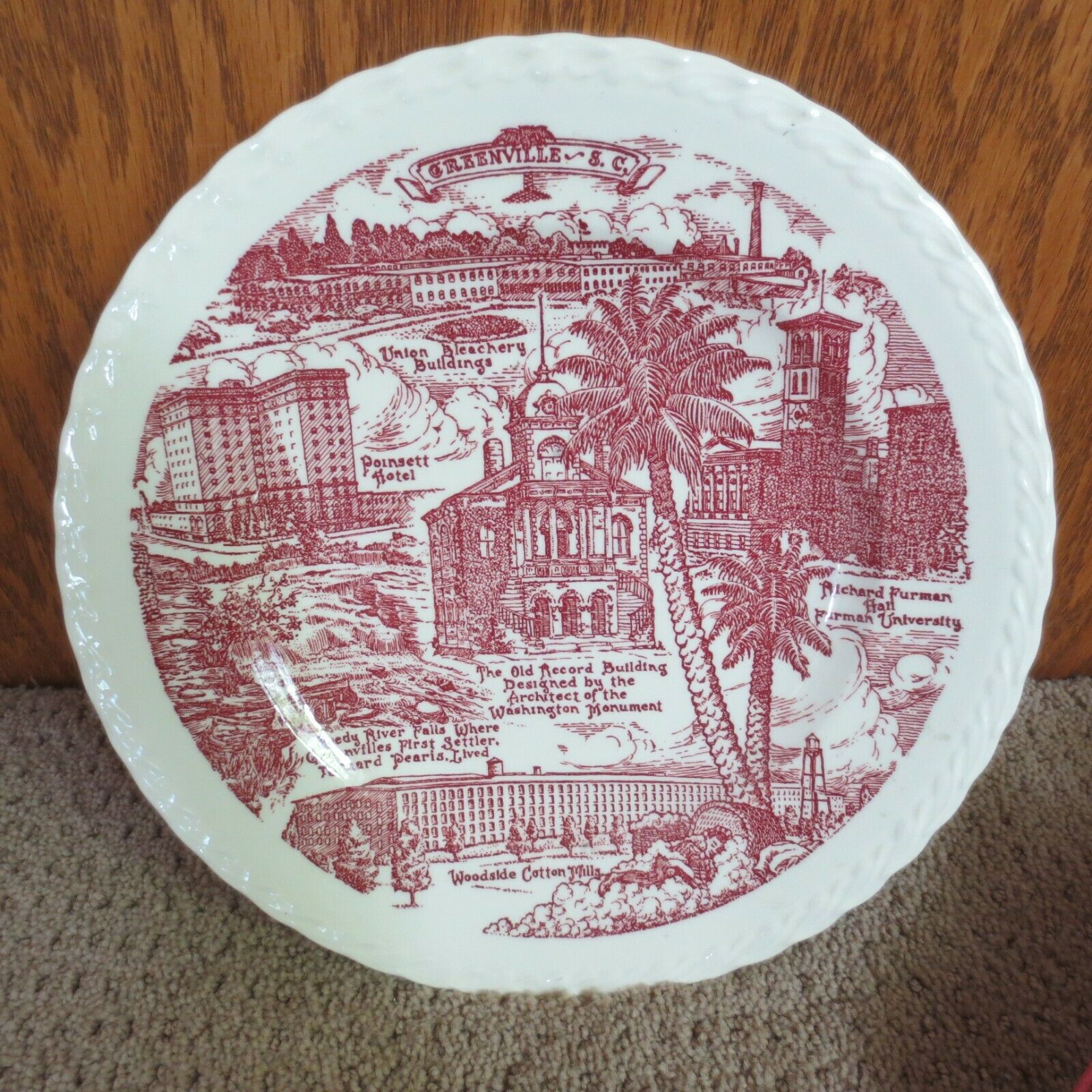 Greenville S Carolina Textile Center Myers Arnold Vernon Kilns Plate
