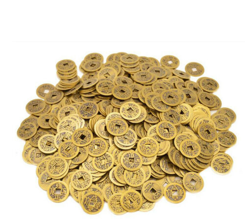 50pcs Chinese Ancient Coin Lucky Dragon Phoenix Feng Shui 1" Fortune Brass Coins