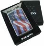 Zippo Made In Usa Flag Brushed Chrome Lighter 24797 New