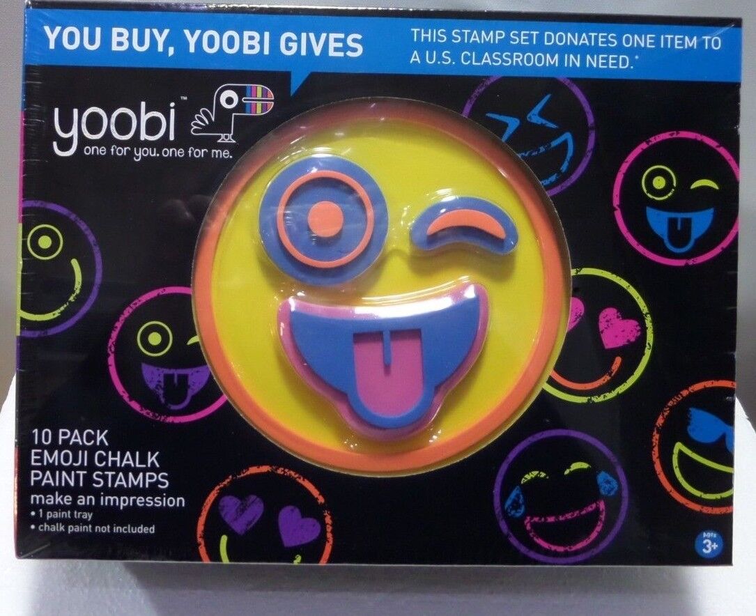 Yoobi  10 Pack Emoji Chalk Paint Stamps