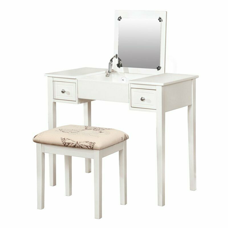 Riverbay Furniture Set With White Butterfly Bench In White