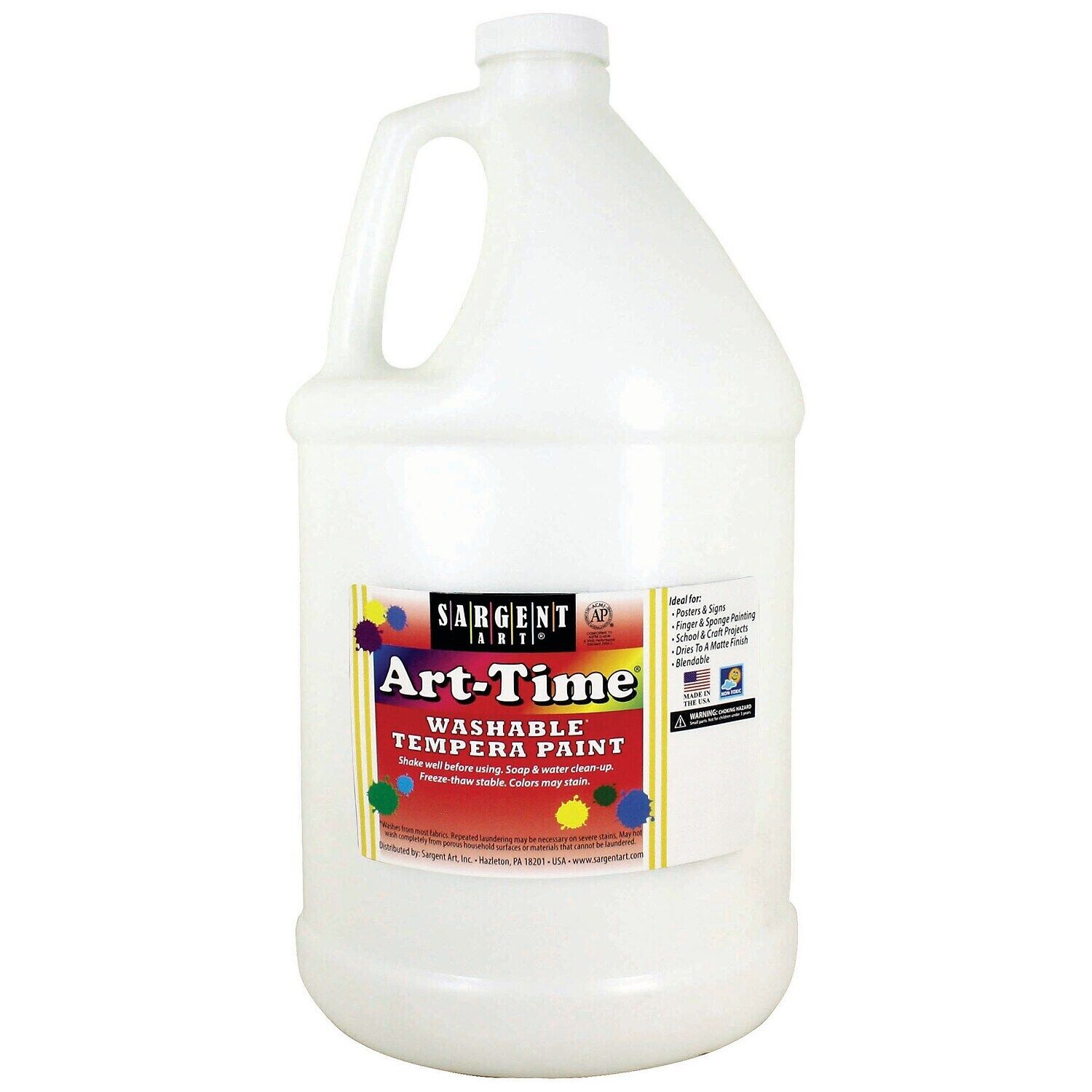 Sargent Art Art-time Washable Tempera Paint White Gallon (sar173696)