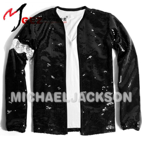 Rare Mj Michael Jackson Classic Jacket Billie Jean Black Sequin Dancing Moonwalk