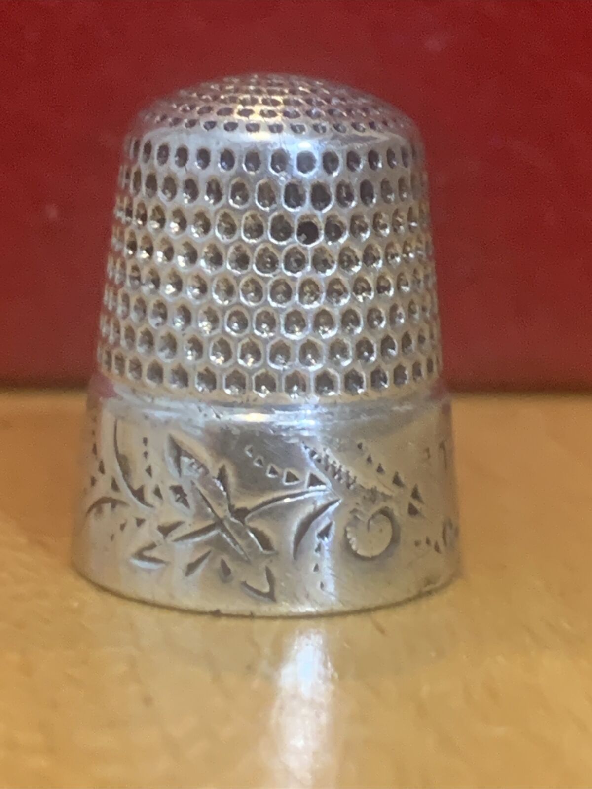 Antique Sterling Silver Thimble Waite Thresher Co