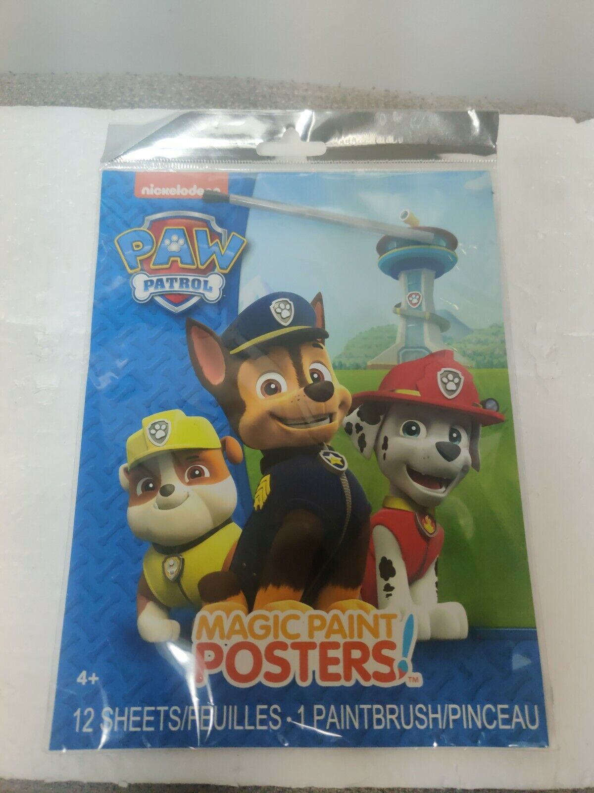 Paw Patrol Magic Paint Posters, 12 Sheets, 1 Paintbrush, New