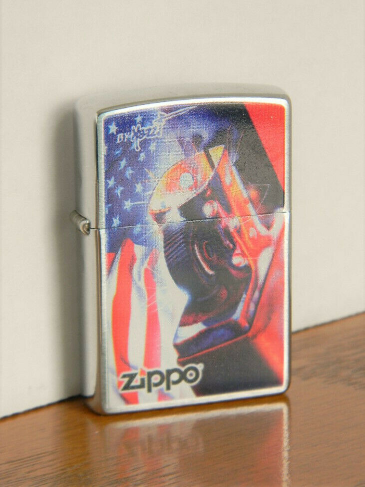 Zippo Lighter - Mazzi And Zippo - Lighter And American Flag - Never Used!