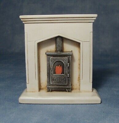 1:12 Scale White Resin Fire Place Tumdee Dolls House Miniature Accessory Df705