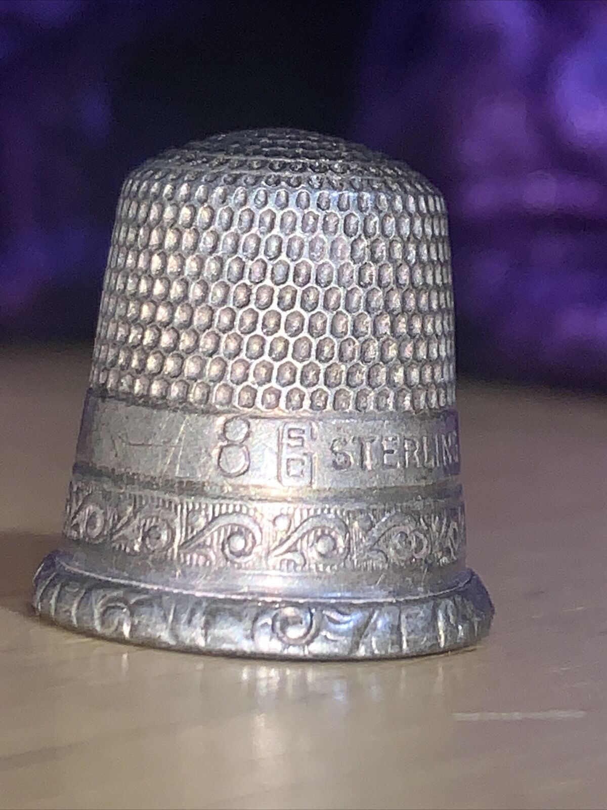 Antique Sterling Silver Thimble Stern Bros Co Never Cleaned