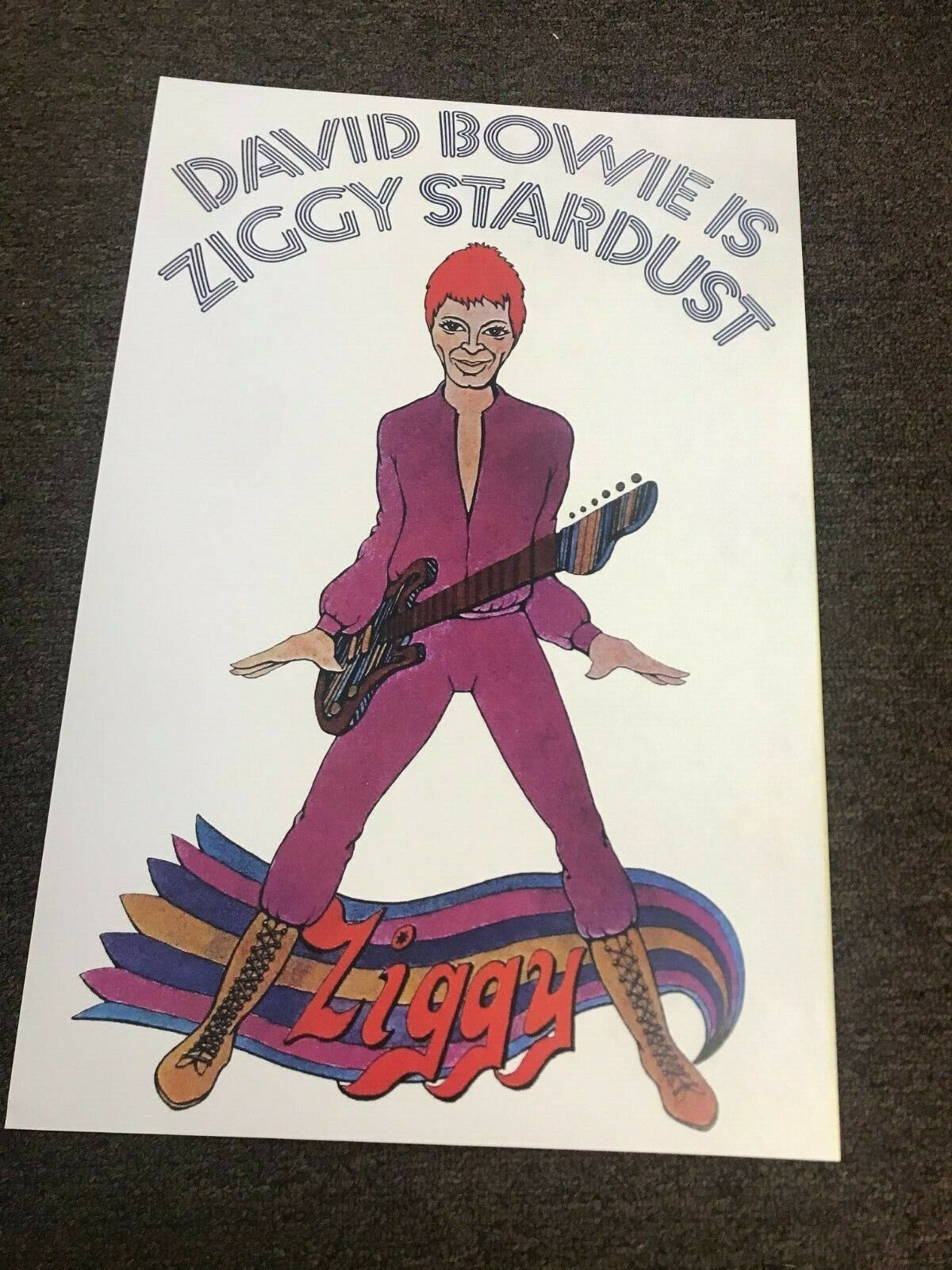 David Bowie Ziggy Stardust 1972 Promo Poster
