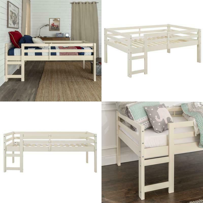 Manor Park Traditional Solid Wood Twin Low Loft Bed, White