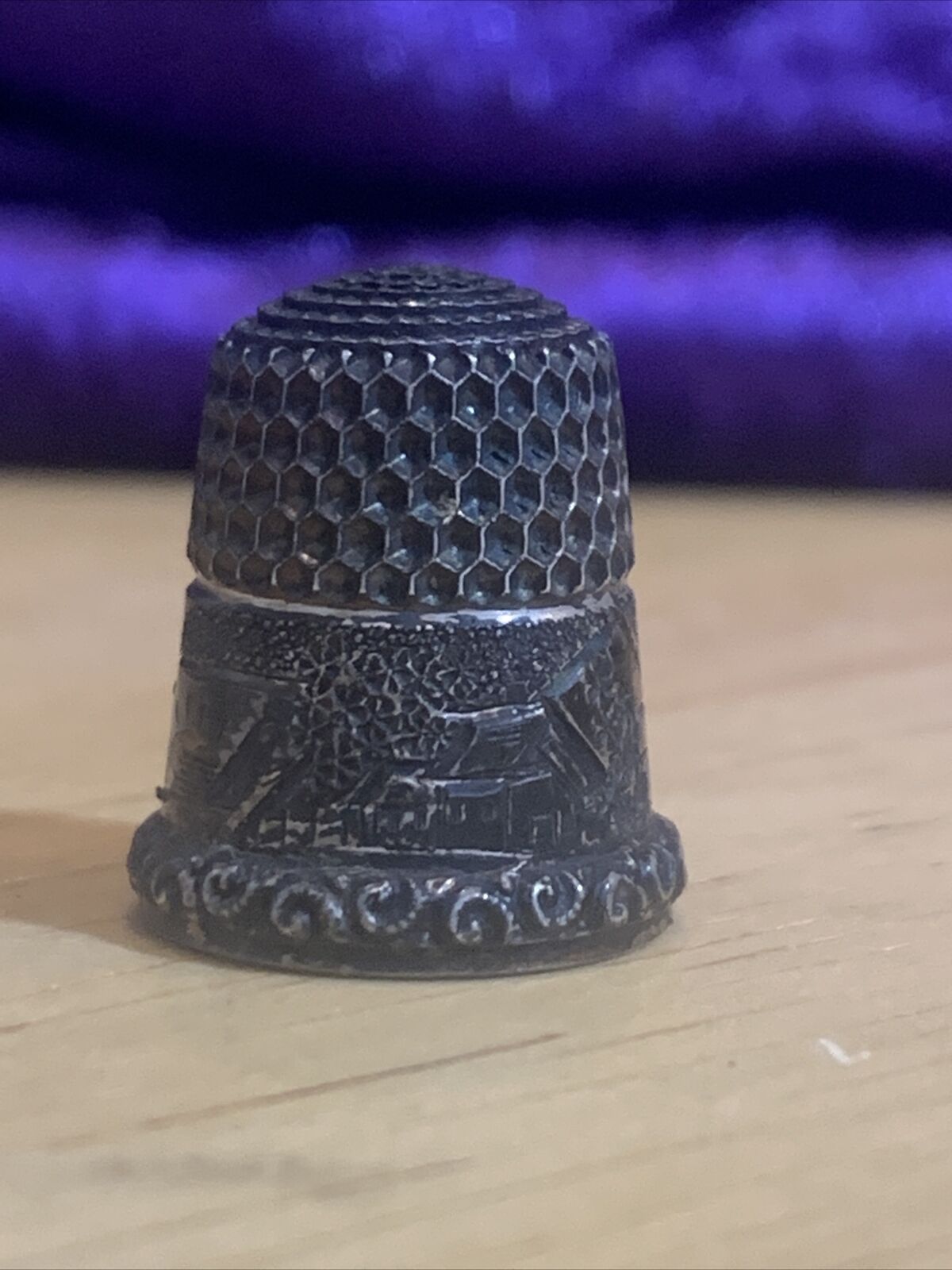 Antique Sterling Silver Thimble Simons Never Cleaned