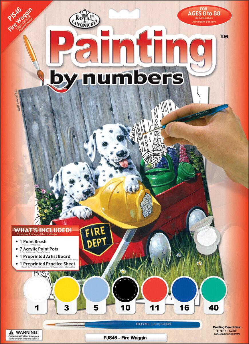 Junior Small Paint By Number Kit 8.75"x11.75"-fire Wagon