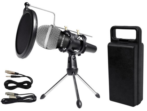 Rockville Dynamic Podcasting Podcast Microphone W/mic Stand+pop Filter+cables