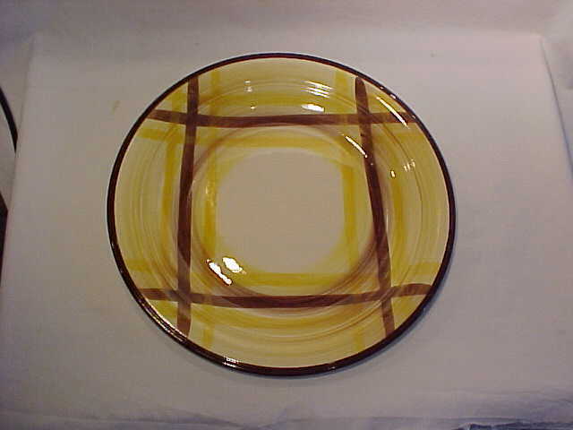 Beautiful Vernonware Hp Organdie Plaid 12 1/4" Chop Plate Serving  -  Nr