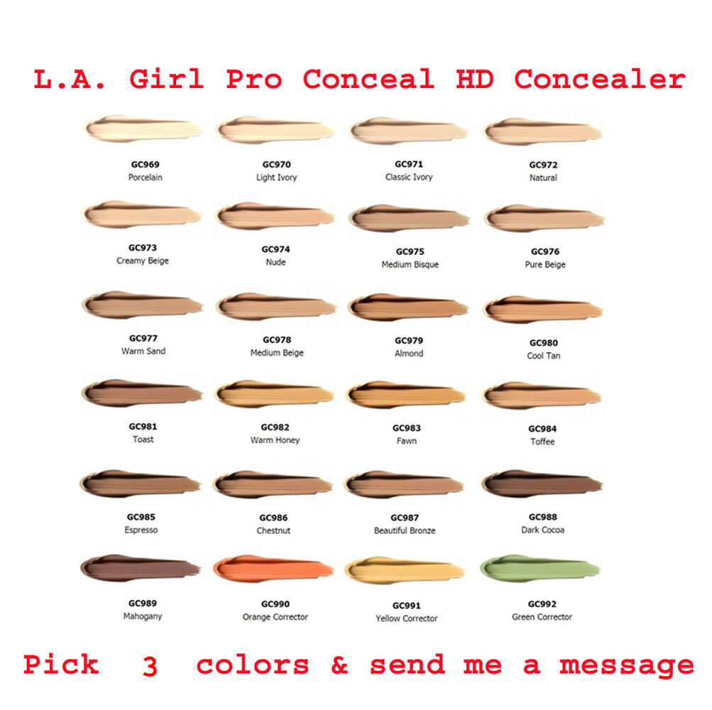 L.a. Girl Pro Conceal Hd Concealer /  Pick 3 Colors
