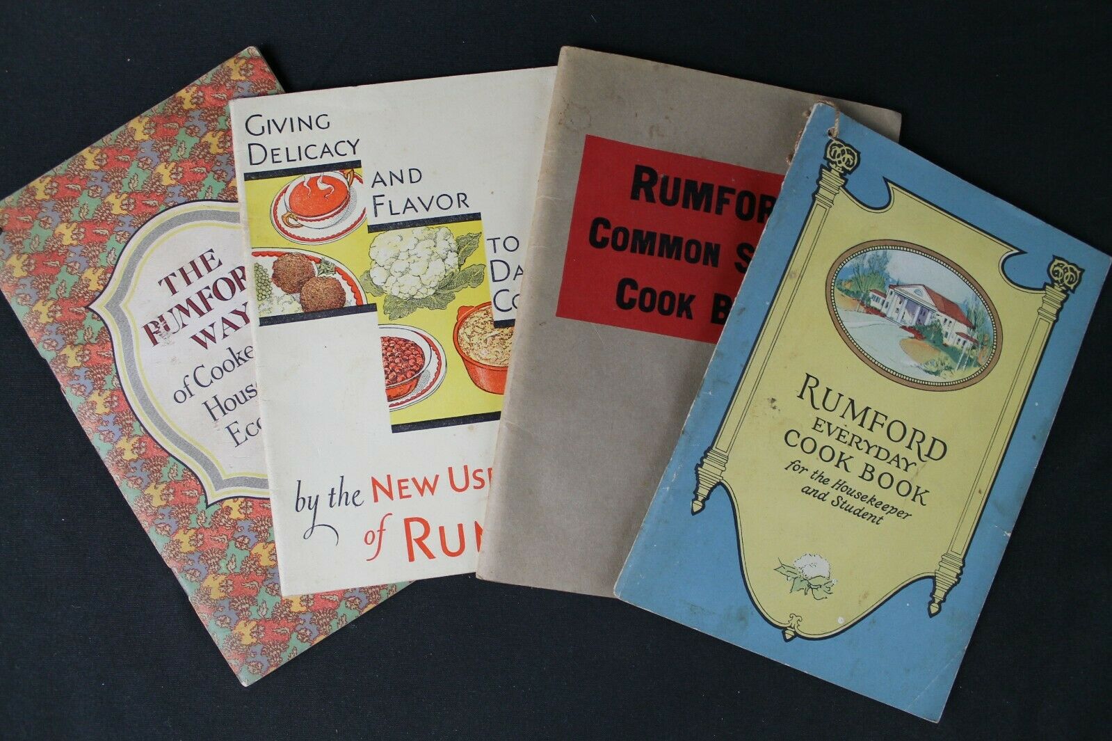4 Vtg Rumford Baking Powder Advertising Recipe Booklets 1930s-40s