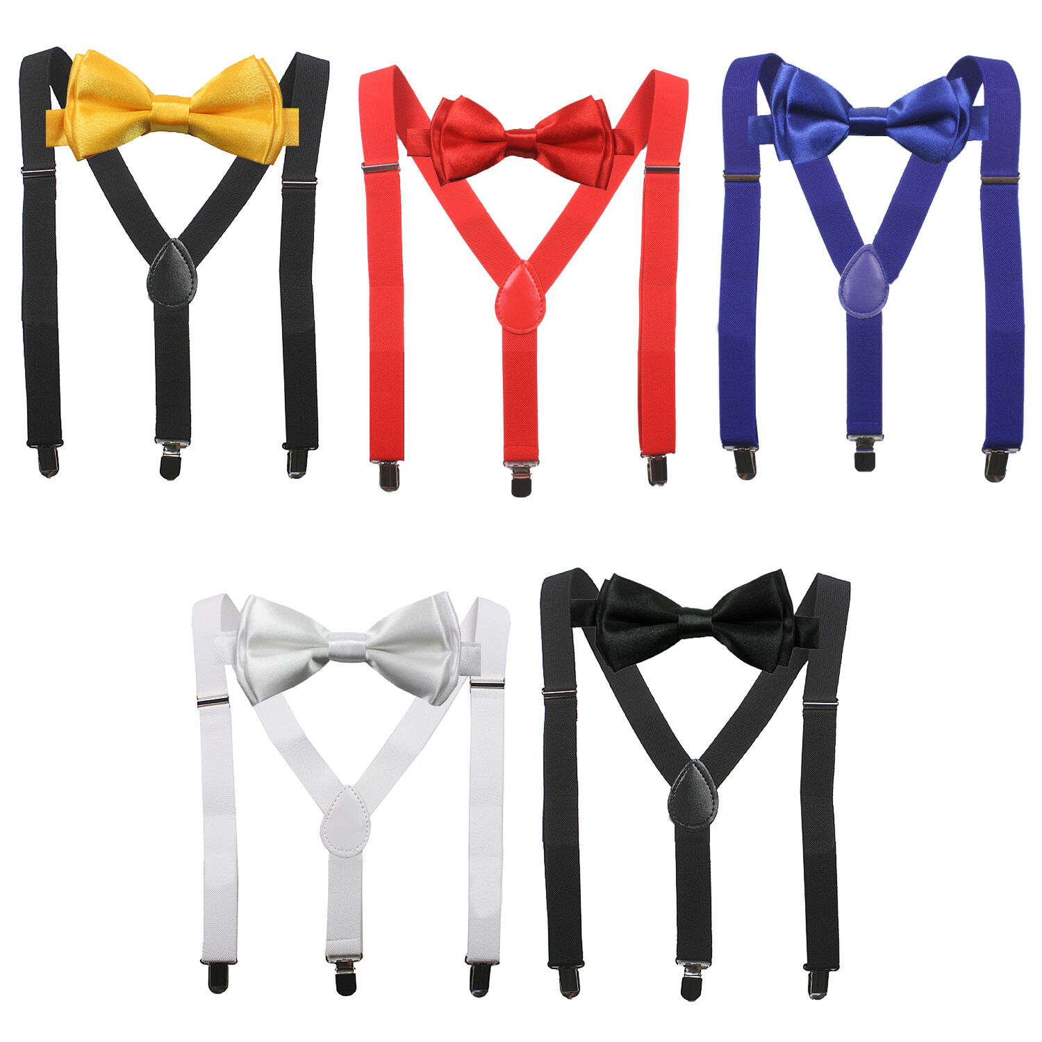 Kid Suspenders And Bow Tie Combo Set Adjustable Boys Girls Toddlers
