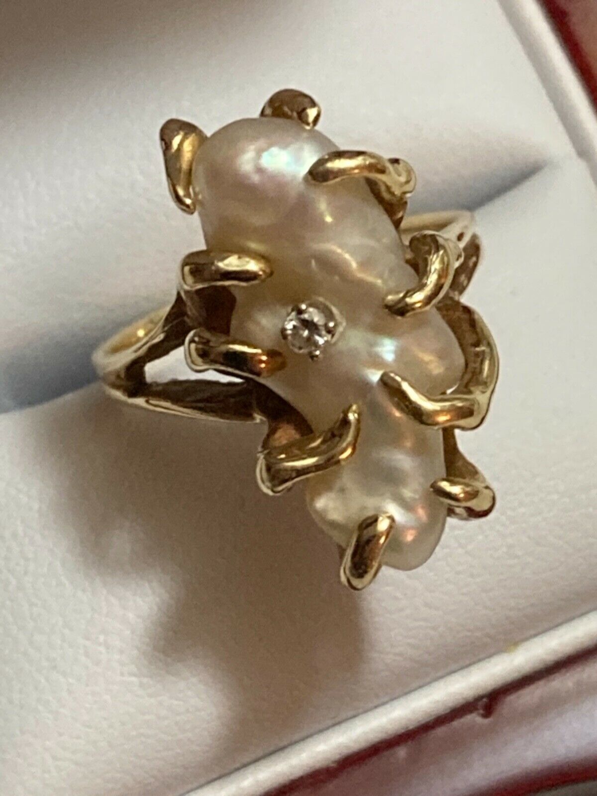 Women’s 14k Gold & Baroque Pearl Ring- Size 7 1/2