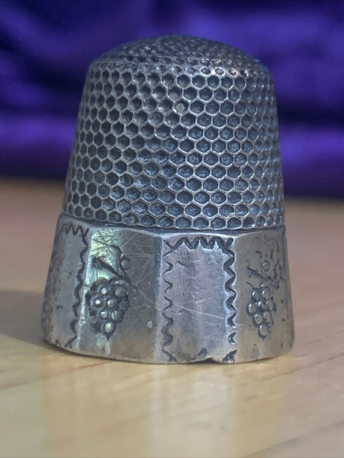 Antique Sterling Silver Thimble Waite Thresher Co Never Cleaned