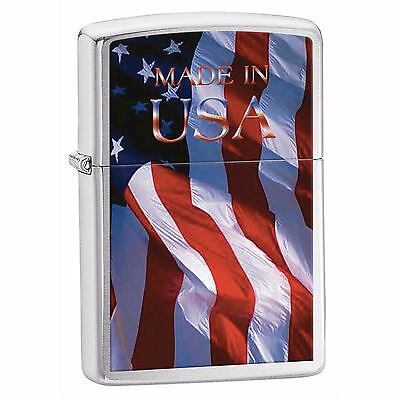 Zippo Windproof American Flag Lighter, Made In Usa, 24797, New In Box