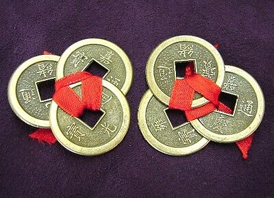 2 Sets Of Chinese Wealthy Lucky Money Coins Feng Shui Fortune Coins