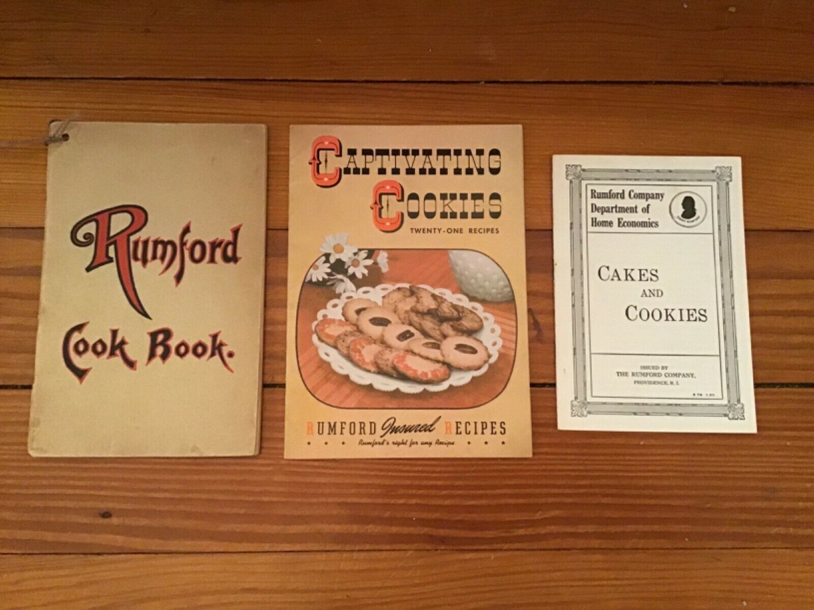 Lot Of 3 Vintage Rumford Baking Powder Recipe Booklets Pamphlets